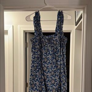 J. Crew Blue and White Floral Maxi Dress